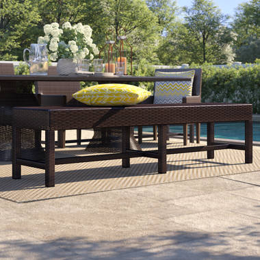 Outdoor wicker dining discount bench